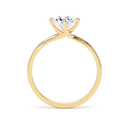 Round brilliant solitaire with twisted setting
