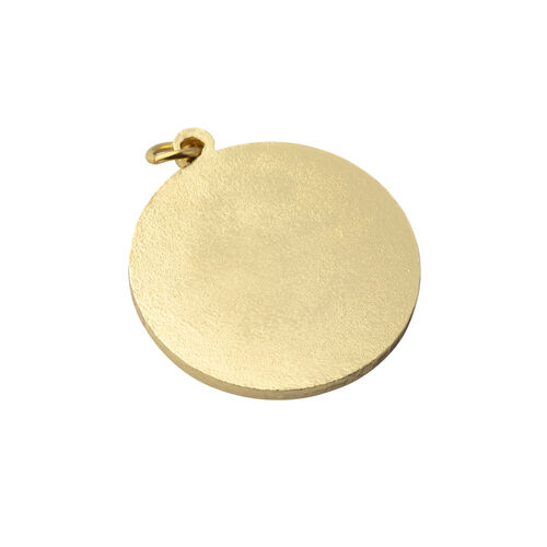 Round Pendant. Vintage Gold Finish Farvahar Design.