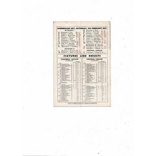 1956/57 Manchester United v Arsenal Football Programme
