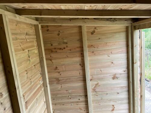 #P006 16x10 Pent Shed with Open Area