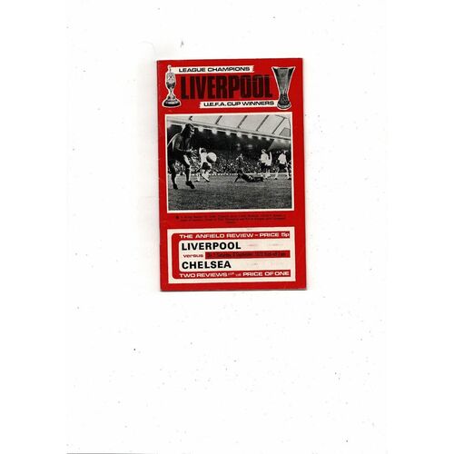 1973/74 Liverpool v Chelsea Football Programme + League Review