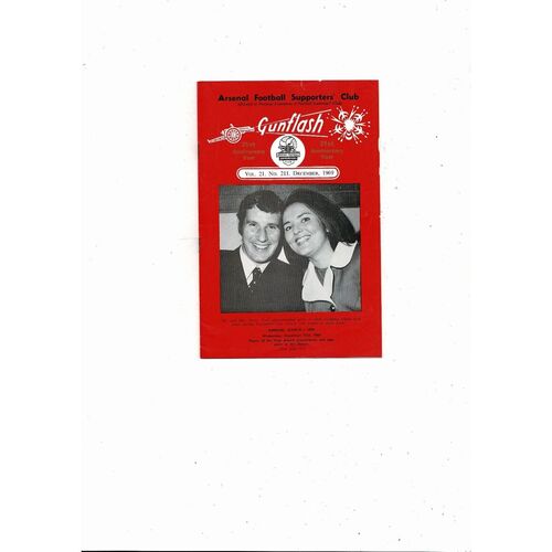 Arsenal Gunflash Magazine Vol 21 No 211 December 1969