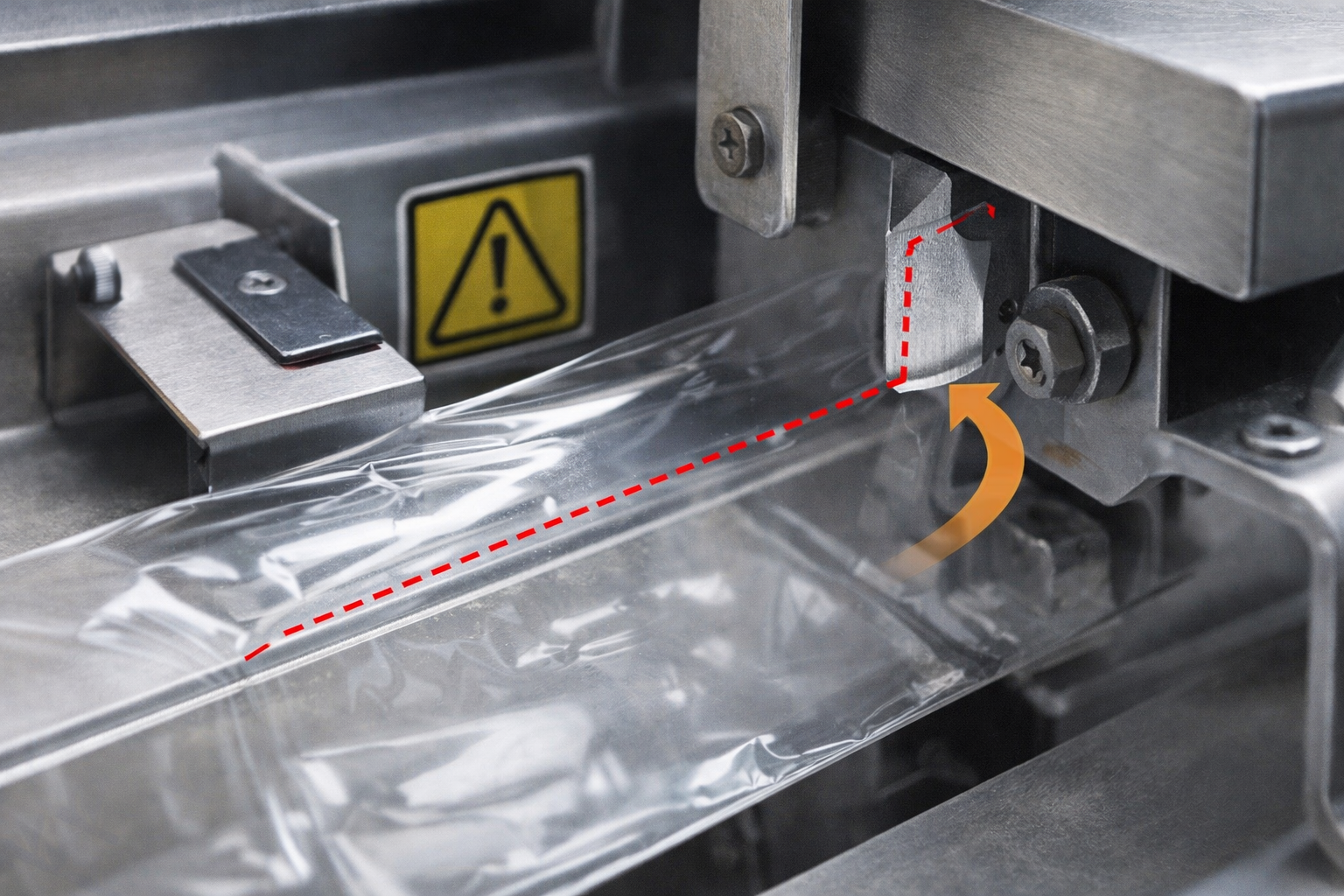 Film clamp or anvil misaligned causing the cutter not to meet the film correctly