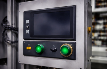 24V power supply or control power unit inside a strapping machine cabinet