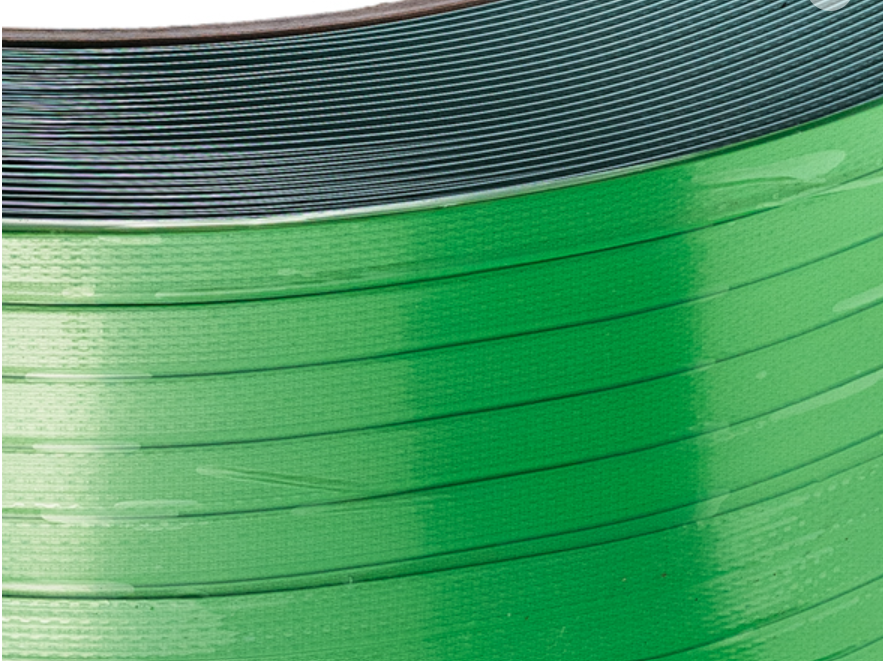 PET polyester strapping for packaging machines