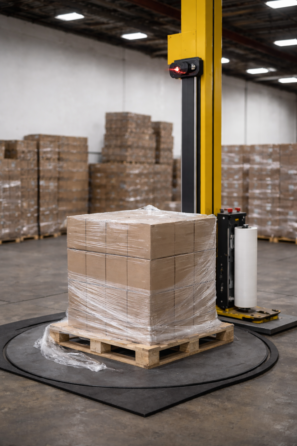 Misaligned photoeye or height sensor causing wrap pattern to start/stop at inconsistent points