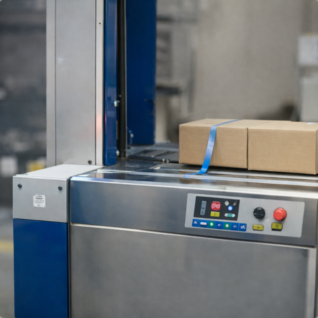 Incorrect cycle timing or control parameter issue on strapping machine