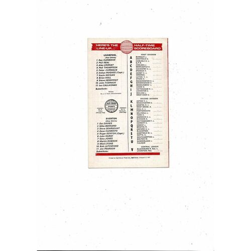 1974/75 Liverpool v Everton Football Programme