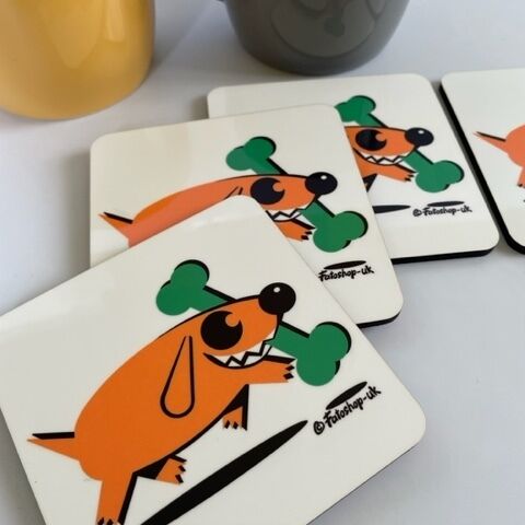 'Bone Thief Puppy' Coaster