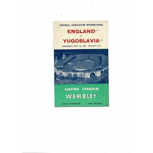 1960 England v Yugoslavia Football Programme