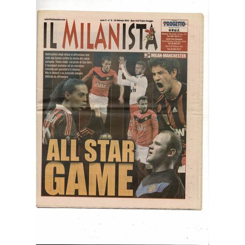AC Milan v Manchester United Champions League Il Milanista Newspaper Supplement 2009/10