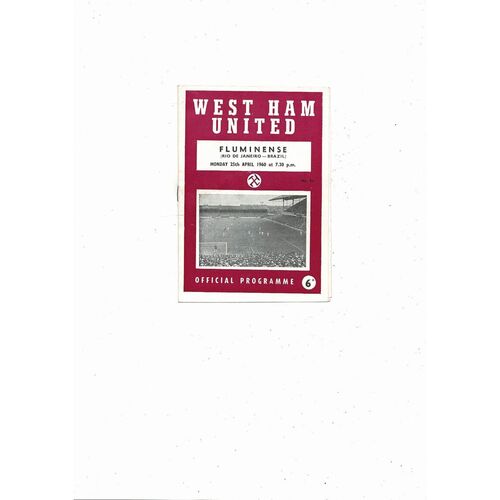 1959/60 West Ham United v Fluminense Friendly Football Programme