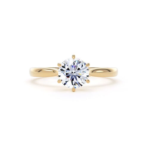 Round brilliant six claw solitaire