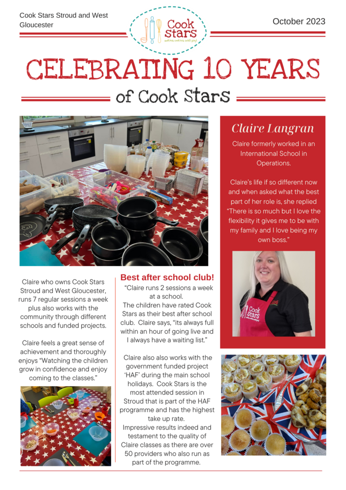 Hear from Claire - Cook Stars Stroud and West Gloucester