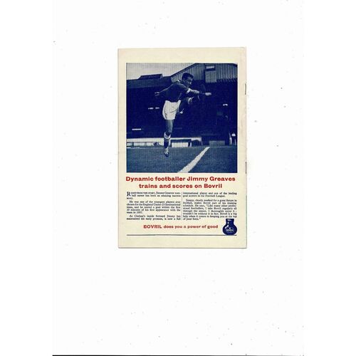 1960 England v Yugoslavia Football Programme