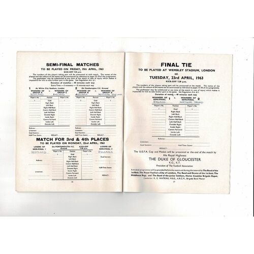 1963 16th International Youth Tournament Football Programme @ Wembley