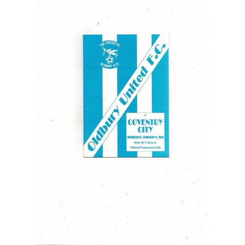 1983 Oldbury United v Coventry City Birmingham Senior Cup Football Programme