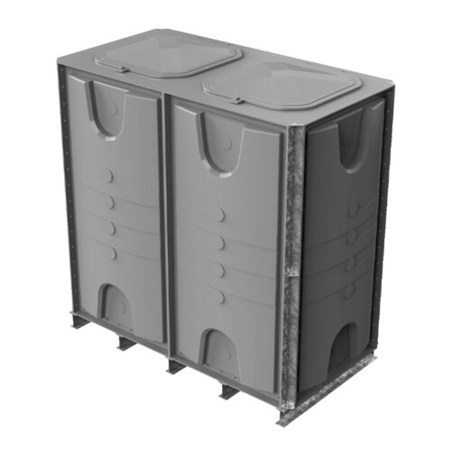 PW.2X1X2.IFB.DIV.AG(1+1) - 4000 LITRE SECTIONAL WATER TANK, INTERNALLY FLANGED BASE (IFB)