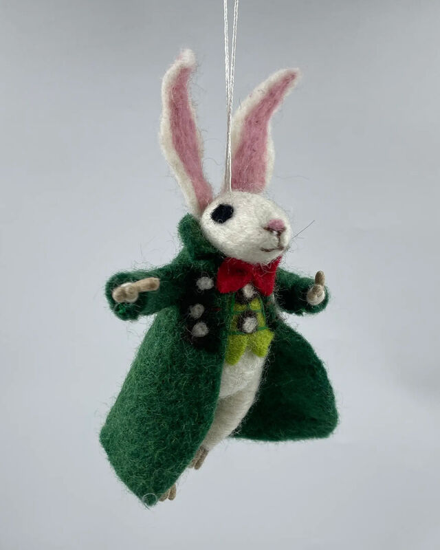Green Rabbit Christmas Deco