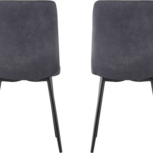 mcc direct Set of 2 Faux Matte Suede Leather Dining Chairs With metal Legs home& restaurants henri
