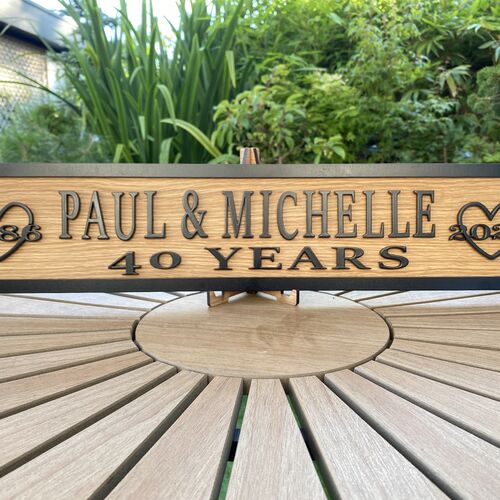 Personalised Mr & Mrs Anniversary Sign | Custom 3D Name Plaque