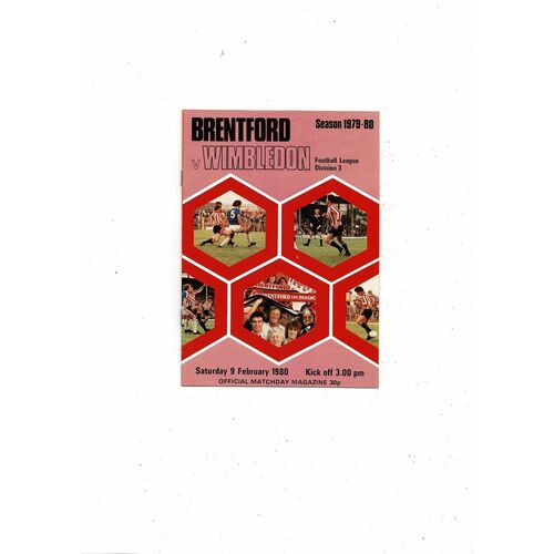 1979/80 Brentford v Wimbledon Football Programme