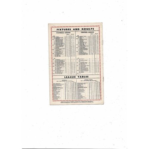 1958/59 Manchester United v Aston Villa Football Programme