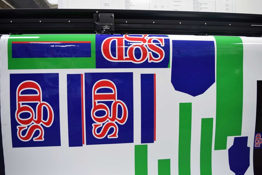 Business branded templated graphic kit printed on premium vinyl.
