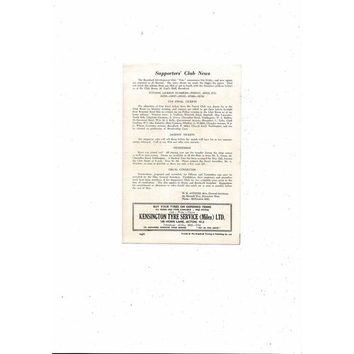 1961/62 Brentford v Hull City Football Programme