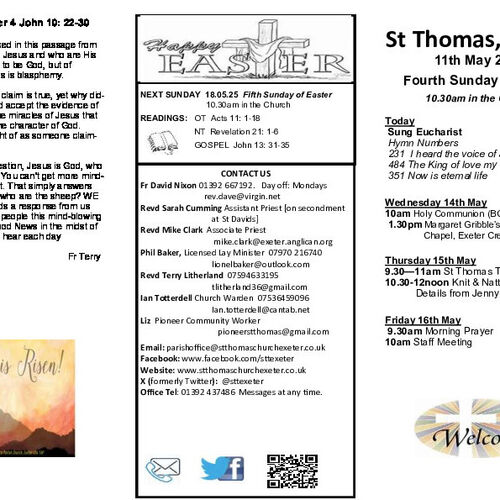 Pew Sheet | The Parish of St Thomas, Exeter