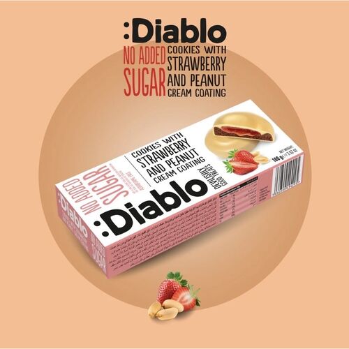 Diablo Diabetic No Added Sugar Strawberry & Peanut Cream Coating 100g