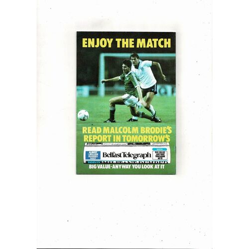1987 Northern Ireland v England Football Programme