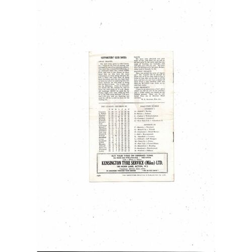 1963/64 Brentford v Luton Town Football Programme