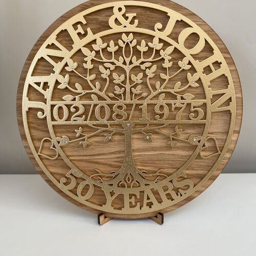 Customised Tree Of Life Wedding Anniversary Gift | Tree Of Life Monogram | Special Anniversary Gift
