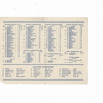 West Ham United v Aldershot Football Combination Football Programme 1950/51