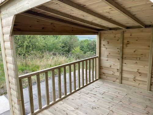 #P006 16x10 Pent Shed with Open Area