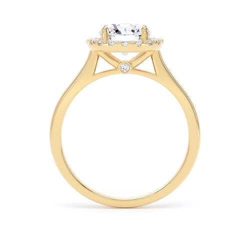 Round brilliant halo with polished shoulders