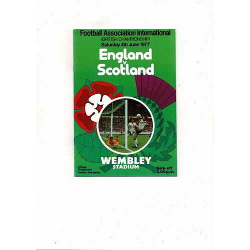 1977 England v Scotland Football Programme