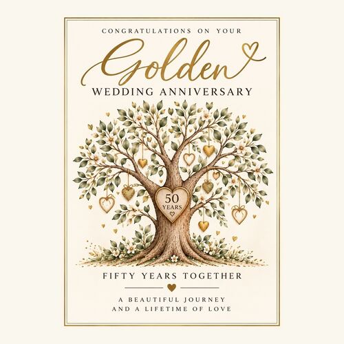 Tree of Life Wedding Anniversary Card