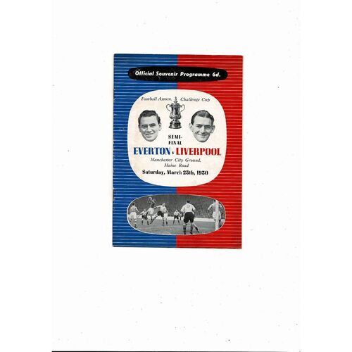 1950 Everton v Liverpool FA Cup Semi Final Football Programme