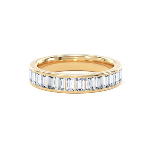 Baguette cut channel set diamond ring