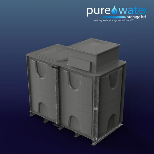PW.2X1X1.5.IFB.AB - 3000 LITRE SECTIONAL WATER TANK, INTERNALLY FLANGED BASE (IFB) C/W FVH
