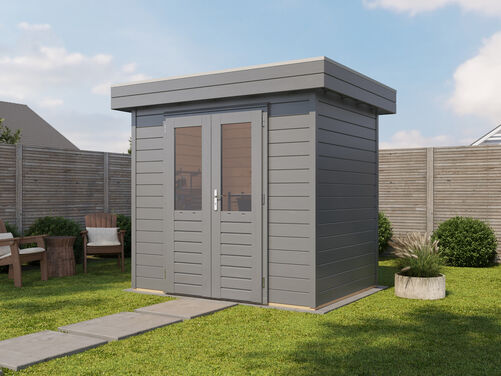 2.4mtr x 1.8mtr 28mm walled Flat Roof Cabin