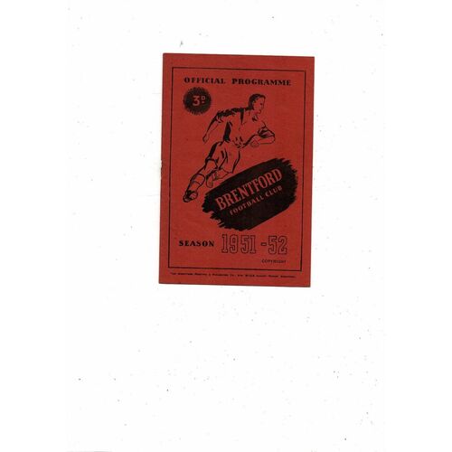 1951/52 Brentford v Queens Park Rangers FA Cup Football Programme