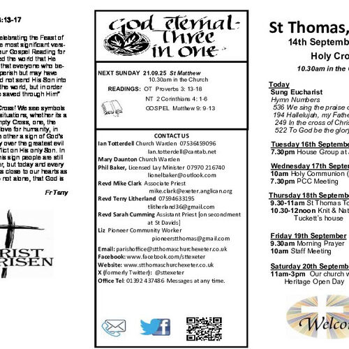 Pew Sheet | The Parish of St Thomas, Exeter