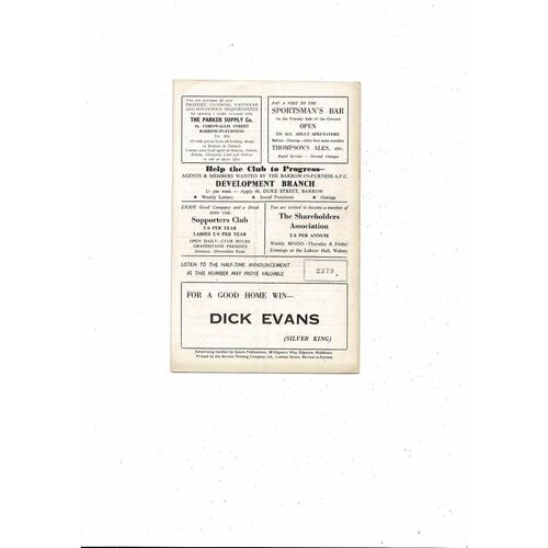 1968/69 Barrow v Southport League Cup Replay Football Programme