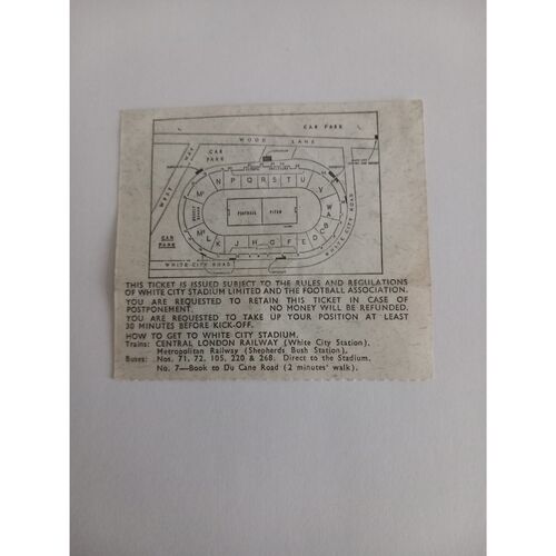 Uruguay v France 1966 World Cup 15th July Match Ticket @ White City