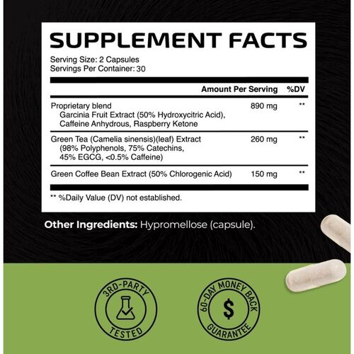 Nobi Nutrition Premium Green Tea Extract Fat Burner - 120 Capsules