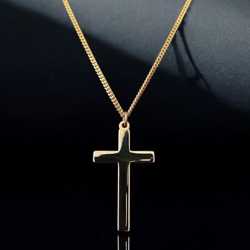 Heavy gold cross pendant