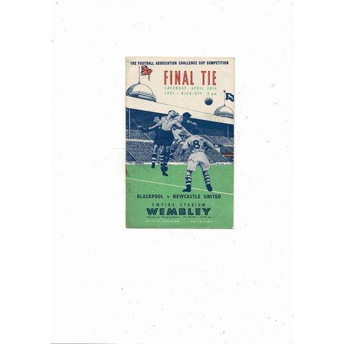 1951 Blackpool v Newcastle United FA Cup Final Football Programme